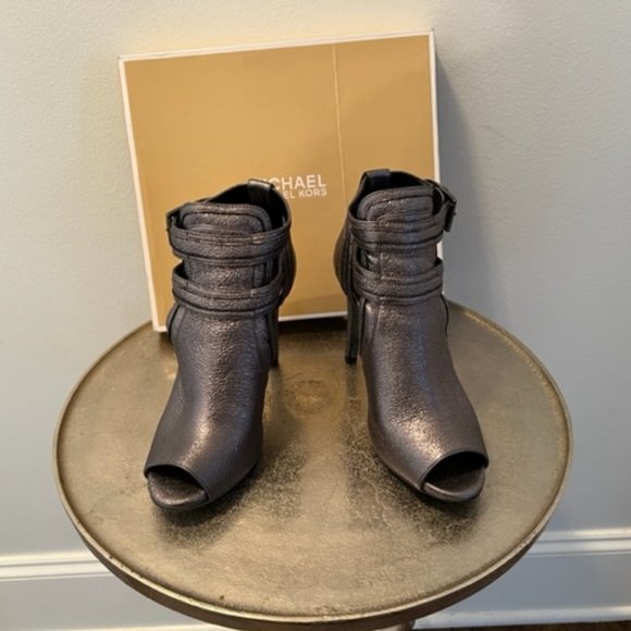 Michael Kors Anthracite Blaze Open Toe Bootie (Metaillc) - Picture 1 of 3